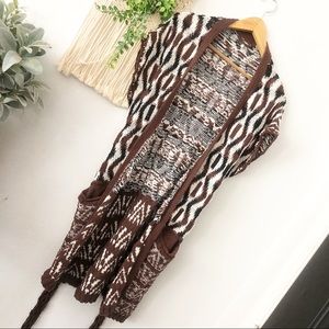 ANTHRO Knitted Knotted Tribal Tie Waist Cardigan